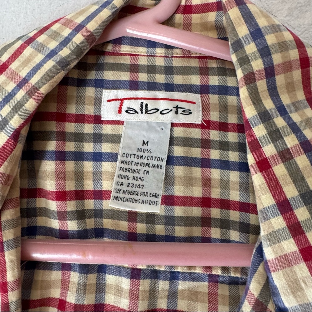 Vintage Women's Talbots Plaid Button Down - Picture 4 of 5
